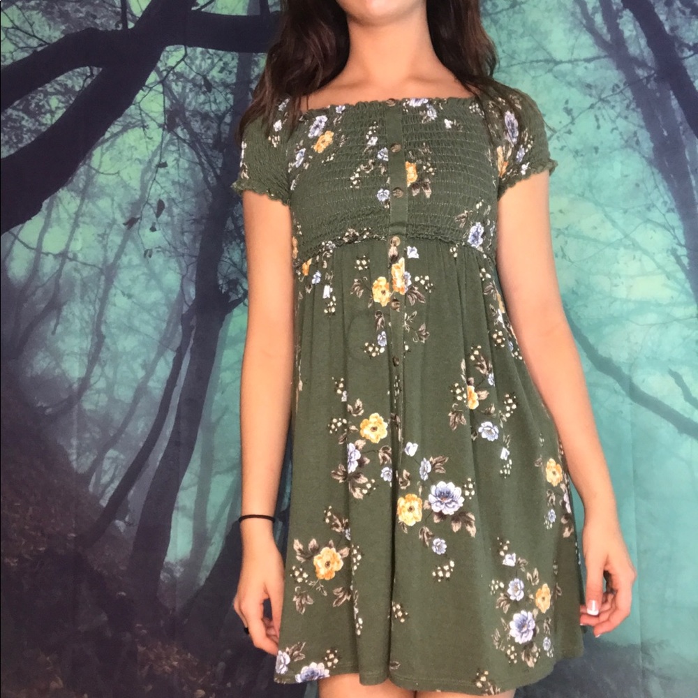 Floral Green Dress